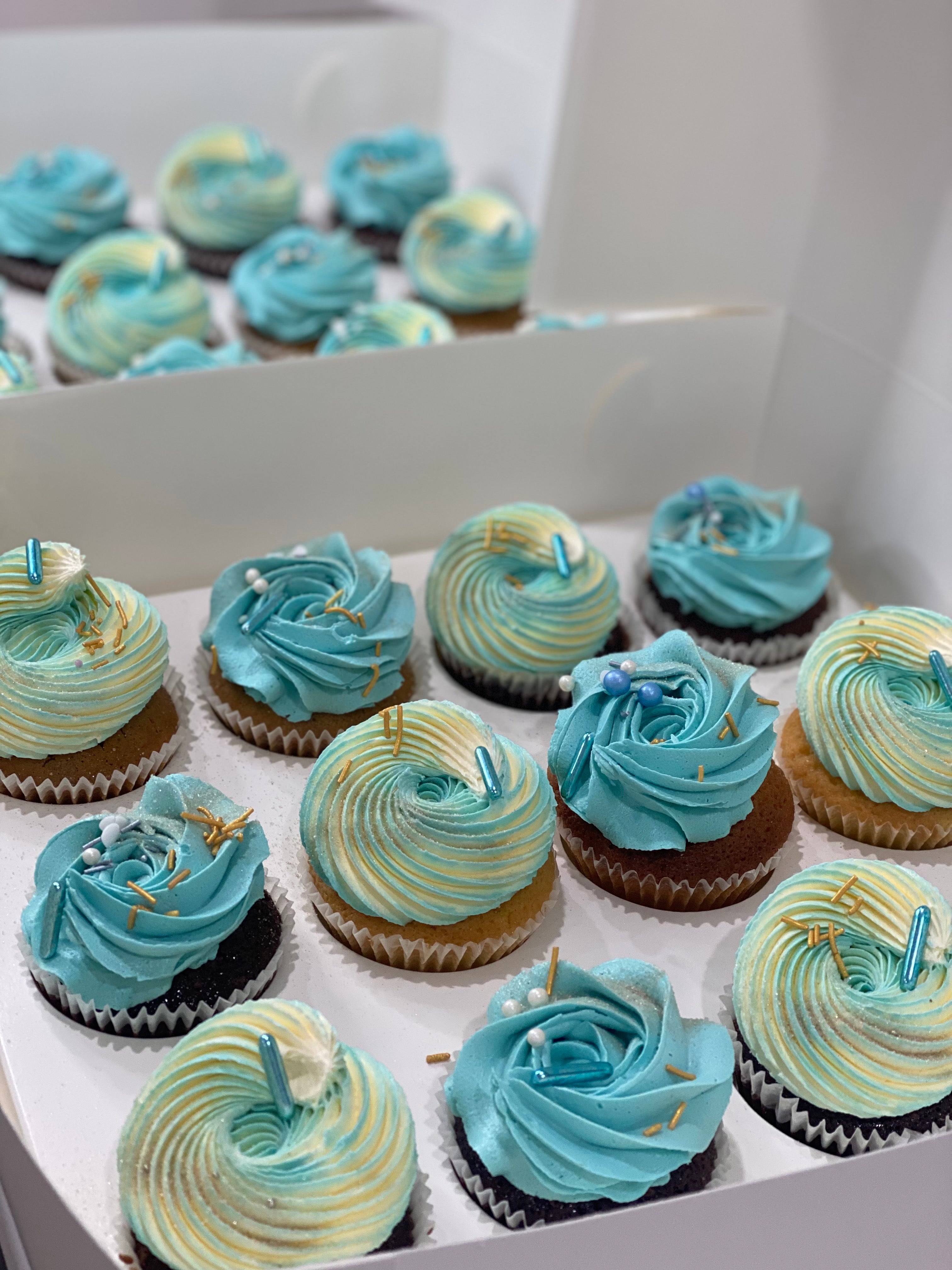 Baby blue -12 regular cupcakes