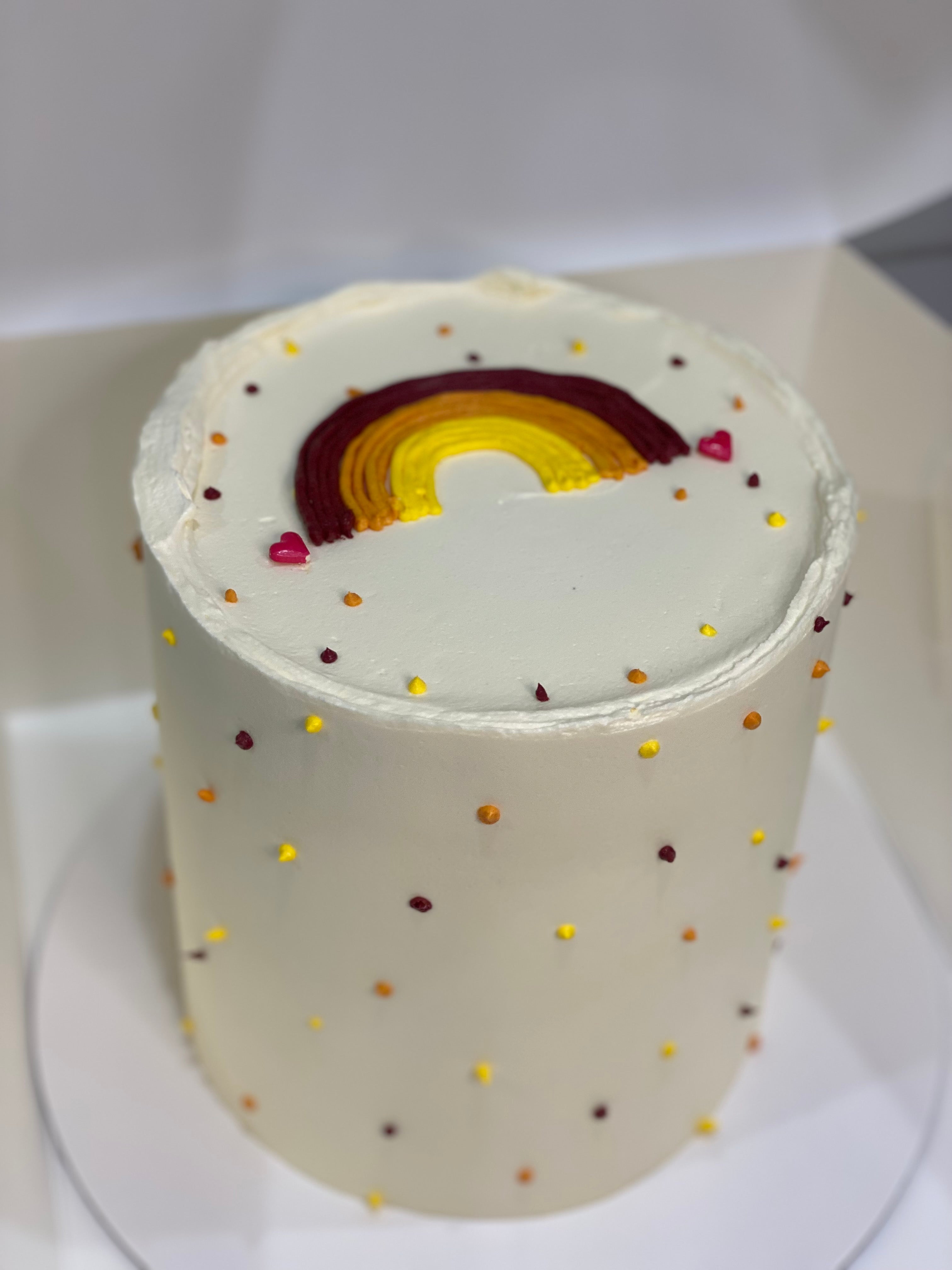 6" - Piped rainbow  cake