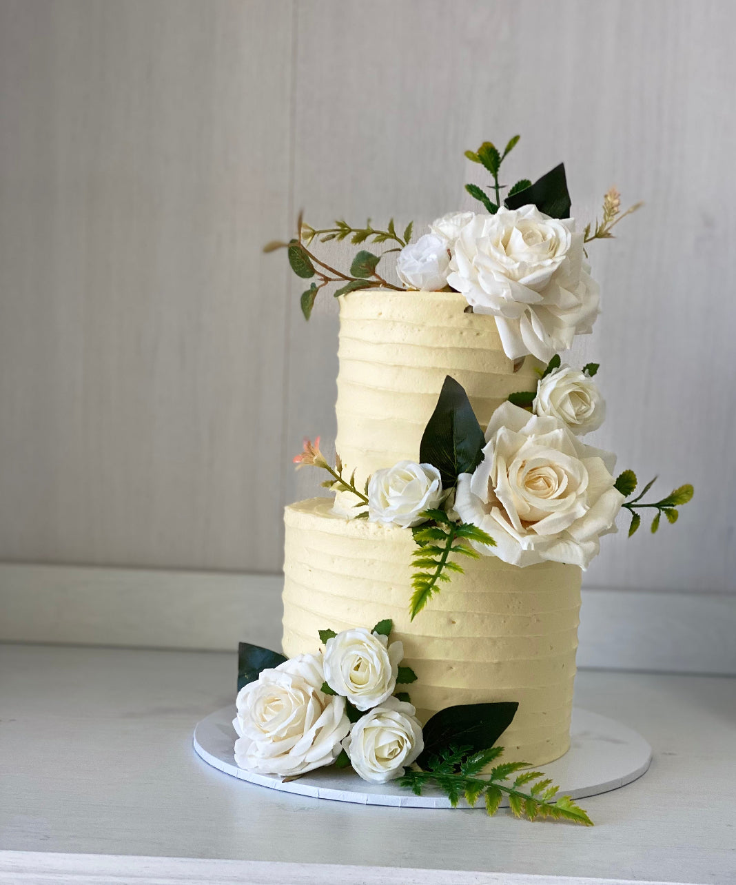 2 tier white rose ribbed-  3 sizes