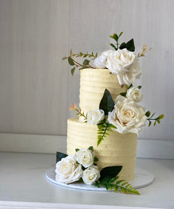 2 tier white rose ribbed-  3 sizes