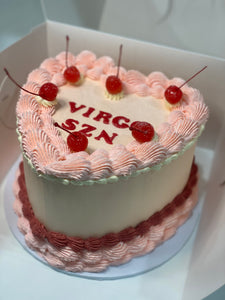 Vintage heart cherries  -Cake