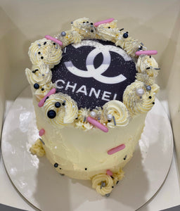 Chanel logo -printed image cake