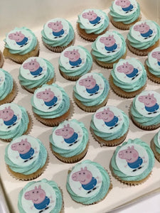 24 mini GEORGE PIG cupcakes