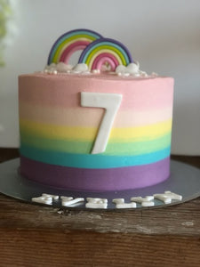 A Double Rainbow 9" cake