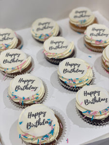 Happy birthday sprinkles - 12 regular cupcakes