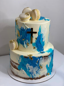 2 tier Bailey Blue cake