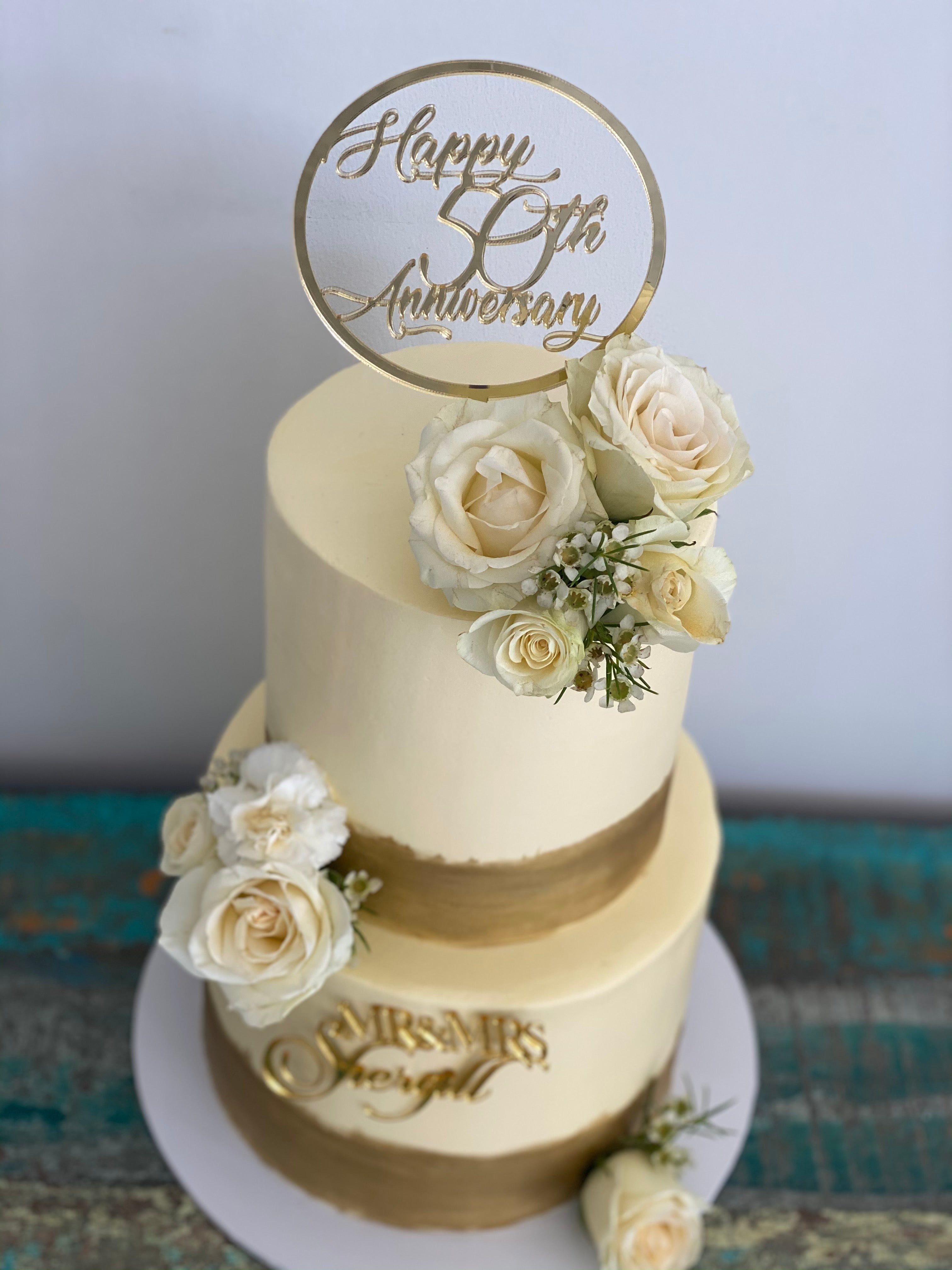 Wedding anniversary cake | new design two tier anniversary cake | anniversary  cake | cake recipe - YouTube