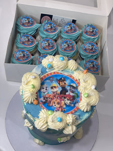 PAW PATROL IMAGE 6” CAKE +  cupcakes (12 mini )