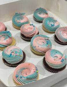 Baby pink blue -12 regular cupcakes
