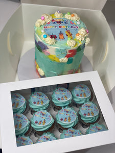 Number blocks IMAGE CAKE +  cupcakes (12 mini )