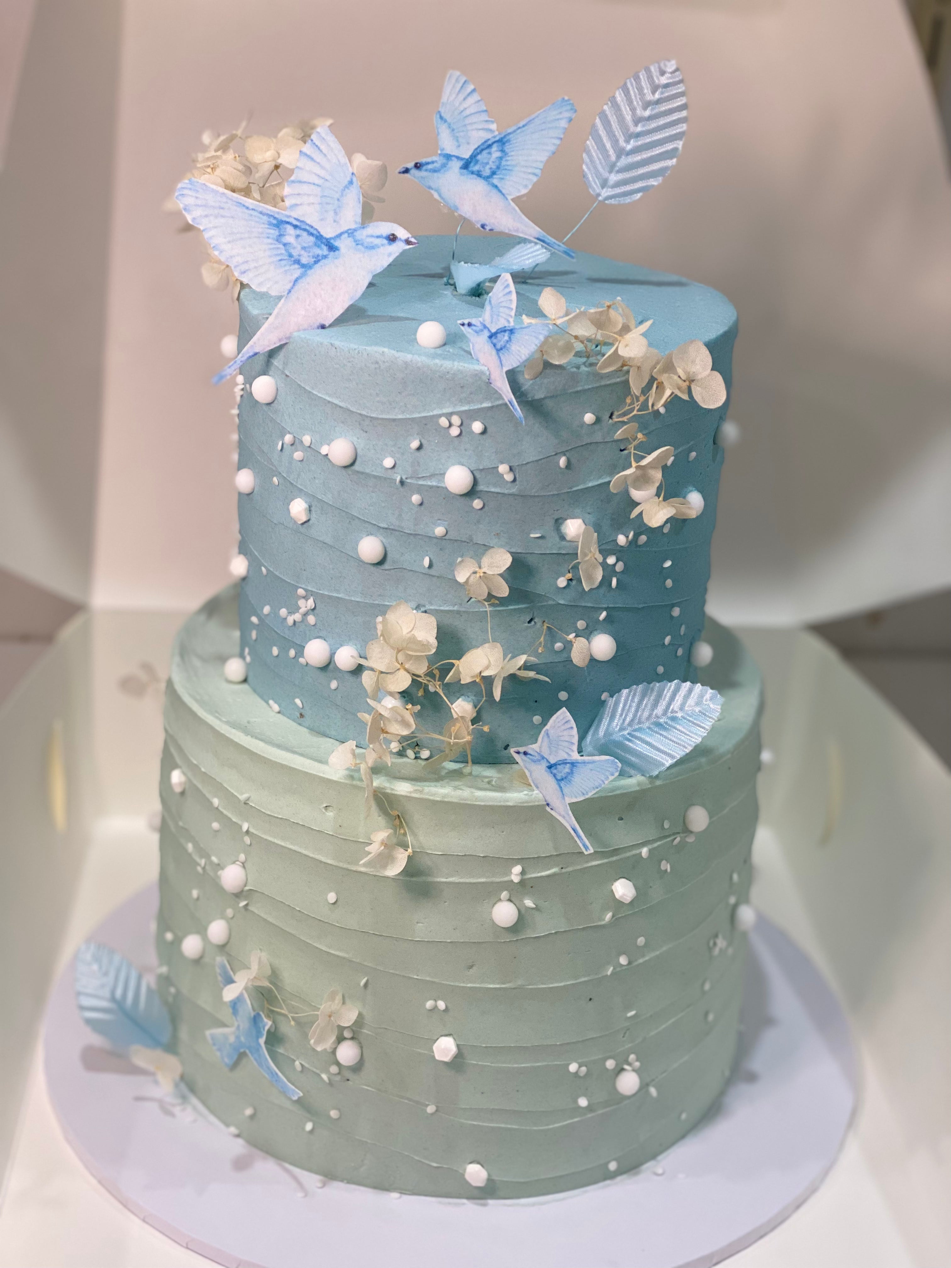 2 tier  - Blue bird Cake