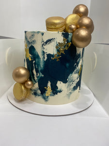 Neil /navy and gold Cake