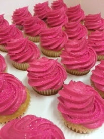 24 mini HOT PINK cupcake