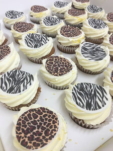24 mini Leopard&Zebra  cupcakes